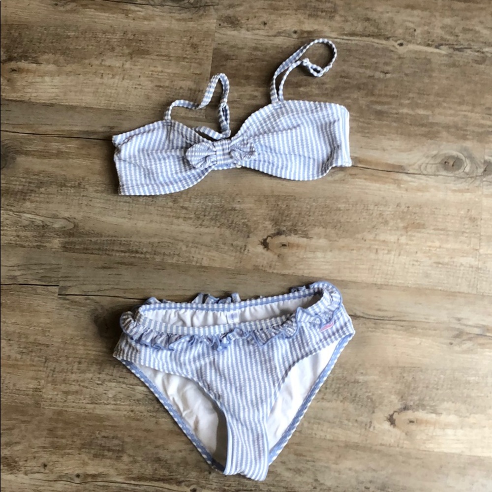 Vineyard Vines Seersucker Girl Swimsuit XS (5-6)